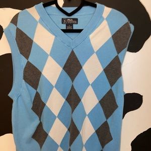 Oversized argyle sweater vest